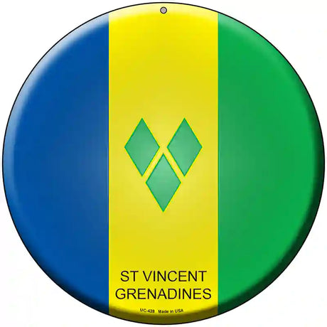 St Vincent Grenadines Country Novelty Metal Circular Sign 8" (UC)