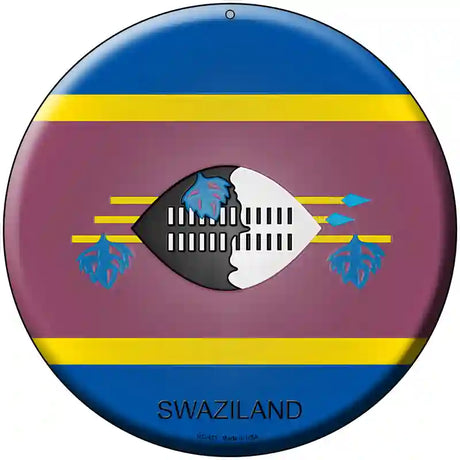 Swaziland Country Novelty Metal Circular Sign 8" (UC)