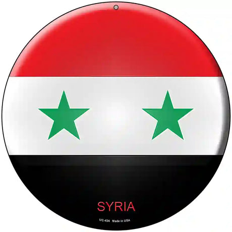 Syria Country Novelty Metal Circular Sign 8" (UC)