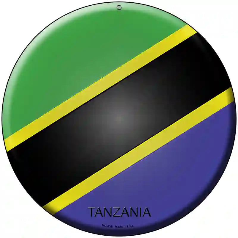 Tanzania Country Novelty Metal Circular Sign 8" (UC)