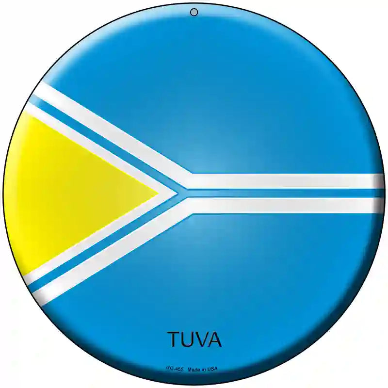 Tuva Country Novelty Metal Circular Sign 8" (UC)