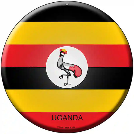 Uganda Country Novelty Metal Circular Sign 8" (UC)