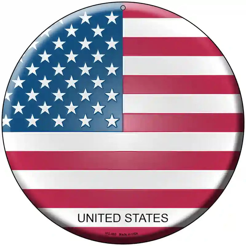 United States Country Novelty Metal Circular Sign 8" (UC)