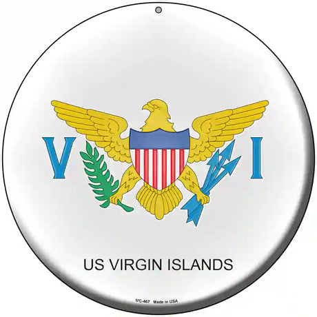 US Virgin Islands Novelty Metal Circular Sign 8" (UC)