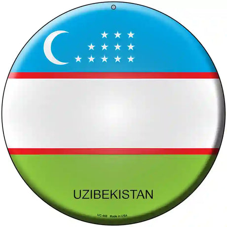 Uzibekistan Country Novelty Metal Circular Sign 8" (UC)