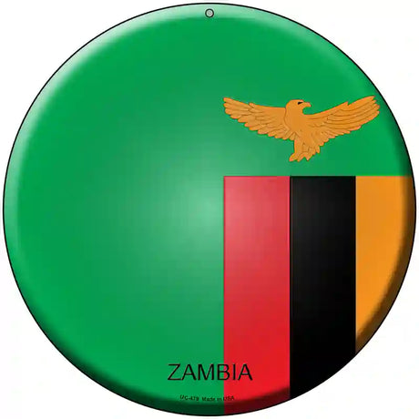 Zambia Country Novelty Metal Circular Sign 8" (UC)