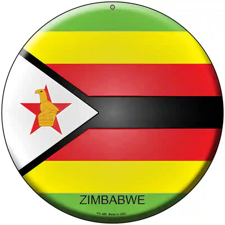 Zimbabwe Country Novelty Metal Circular Sign 8" (UC)