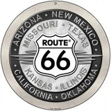 Route 66 States Novelty Metal Circular Sign 8" (UC)