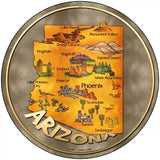 Arizona State Novelty Metal Circular Sign 8" (UC)