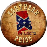 Southern Pride Alabama Novelty Metal Circular Sign 8" (UC)