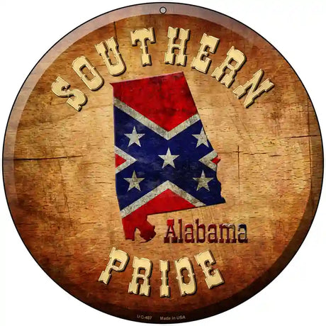 Southern Pride Alabama Novelty Metal Circular Sign 8" (UC)