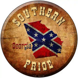 Southern Pride Georgia Novelty Metal Circular Sign 8" (UC)