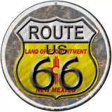 New Mexico Route 66 Novelty Metal Circular Sign 8" (UC)