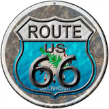 Oklahoma Route 66 Novelty Metal Circular Sign 8" (UC)