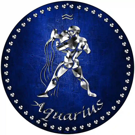 Aquarius Novelty Metal Circular Sign 8" (UC)