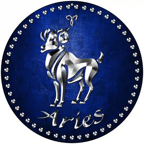 Aries Novelty Metal Circular Sign 8" (UC)