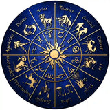 Zodiac Signs Novelty Metal Circular Sign 8" (UC)