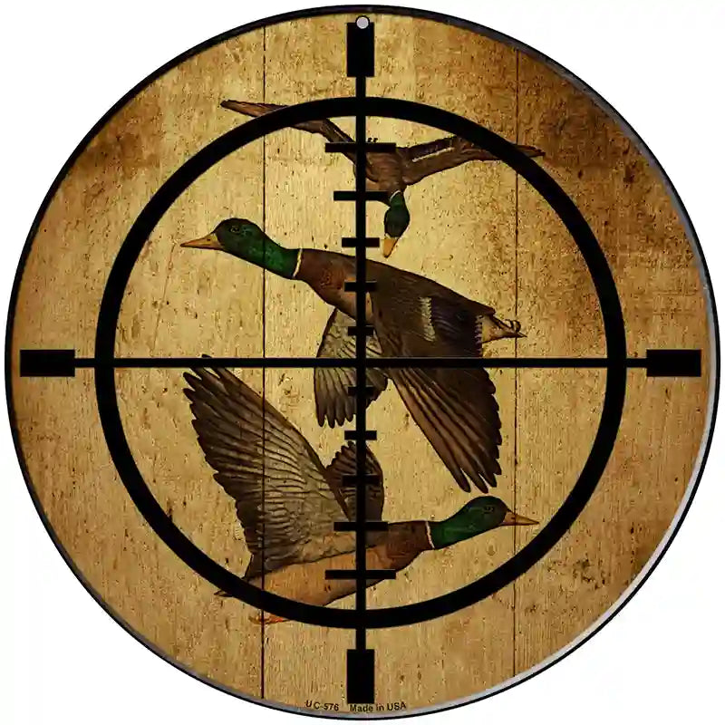 Duck Hunter Novelty Metal Circular Sign 8" (UC)