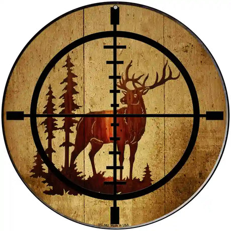 Elk Hunter Novelty Metal Circular Sign 8" (UC)