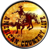 American Country Life Novelty Metal Circular Sign 8" (UC)