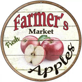 Farmers Market Apples Novelty Metal Circular Sign 8" (UC)