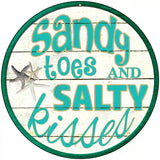 Sandy Toes Novelty Metal Circular Sign 8" (UC)