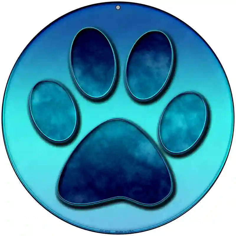 Paw Prints Novelty Metal Circular Sign 8" (UC)