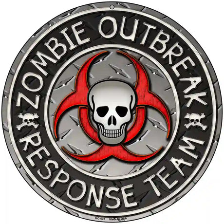 Zombie Outbreak Novelty Metal Circular Sign 8" (UC)