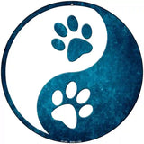 Yin And Yang With Paws Novelty Metal Circular Sign 8" (UC)