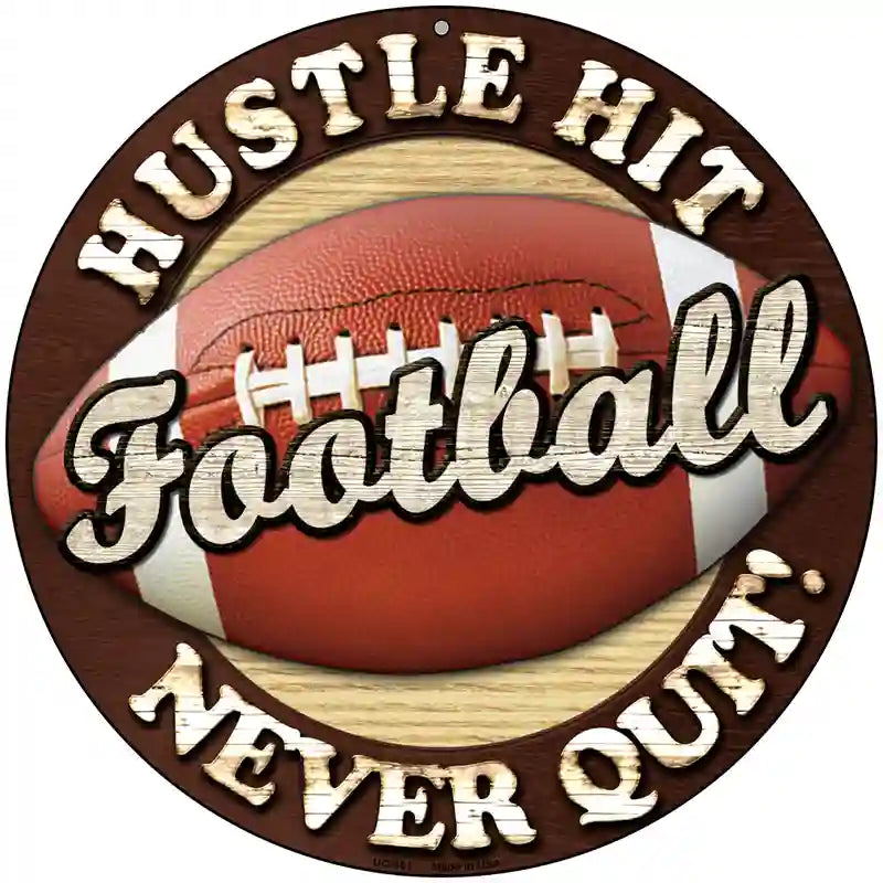 Football Novelty Metal Circular Sign 8" (UC)