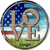 Love Georgia Novelty Metal Circular Sign 8" (UC)