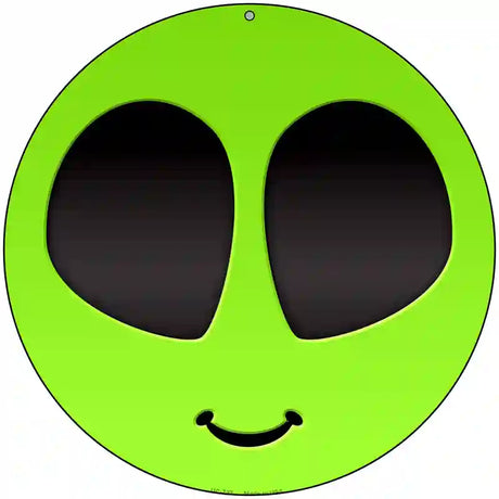 Alien Smile Face Novelty Metal Circular Sign 8" (UC)