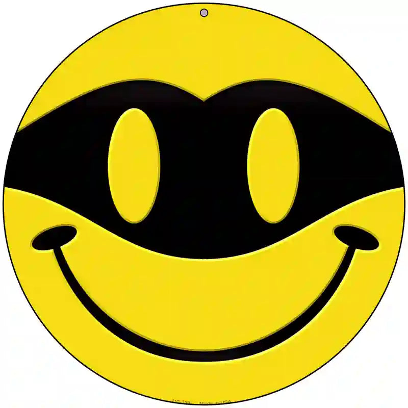 Masked Smile Novelty Metal Circular Sign 8" (UC)