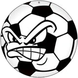 Angry Soccer Ball Novelty Metal Circular Sign 8" (UC)