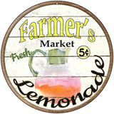 Farmers Market Lemonade Novelty Metal Circular Sign 8" (UC)