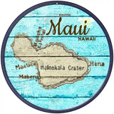 Maui Hawaii Map Novelty Metal Circular Sign 8" (UC)