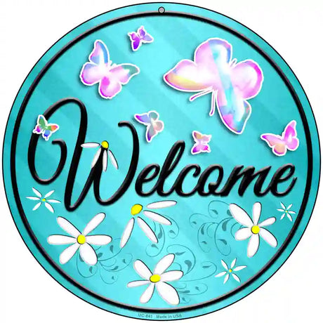 Welcome Novelty Metal Circular Sign 8" (UC)