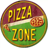 Pizza Zone Novelty Metal Circular Sign 8" (UC)