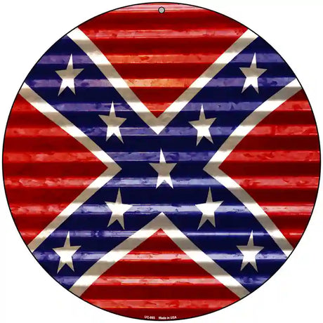 Confederate Flag Novelty Circular Sign 8" (UC)