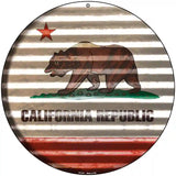 California Flag Corrugated Effect Novelty Circular Sign 8" (UC)