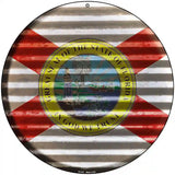 Florida Flag Corrugated Effect Novelty Circular Sign 8" (UC)