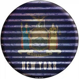 New York Flag Corrugated Effect Novelty Circular Sign 8" (UC)