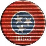 Tennessee Flag Corrugated Effect Novelty Circular Sign 8" (UC)