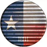 Texas Flag Corrugated Effect Novelty Circular Sign 8" (UC)