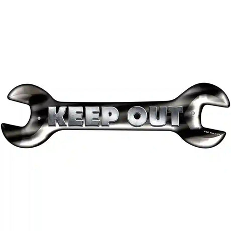 Keep Out Novelty Metal Wrench Sign W-043