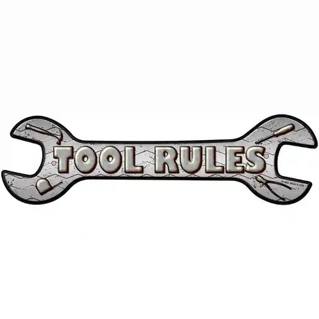 Tool Rules Novelty Metal Wrench Sign W-044