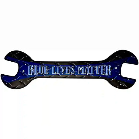 Blue Lives Matter Novelty Metal Wrench Sign W-048