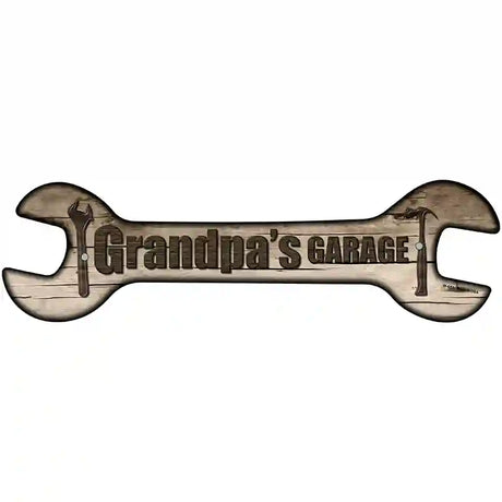 Grandpas Garage Novelty Metal Wrench Sign W-051