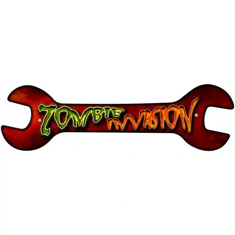 Zombie Invasion Novelty Metal Wrench Sign W-055