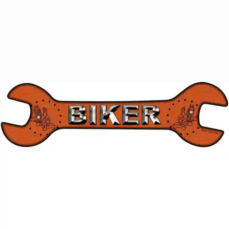 Biker Novelty Metal Wrench Sign W-074